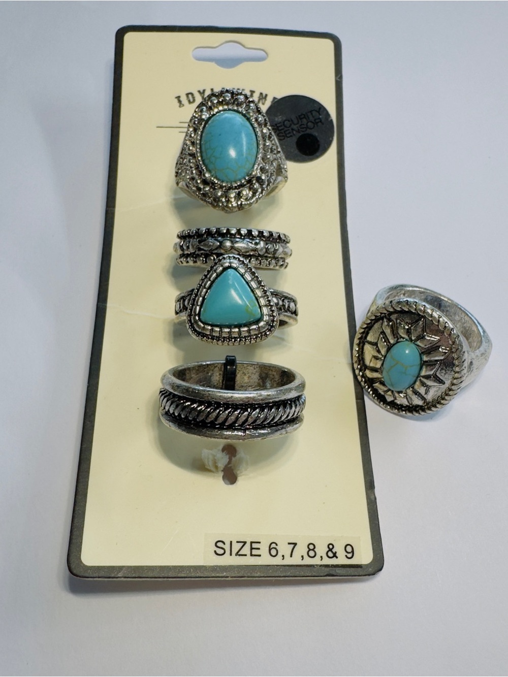 Idyllwind Turquoise Accent Silver-Tone Women's Ring Set